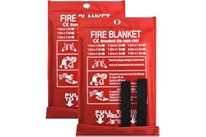 Ougist Fire Blanket for Emergency Use - Fire Retardant & Fireproof Blanket for Kitchen, Home, Grill, Camping, Car, Office, and More (2pcs)