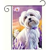 BlissYard Spring Summer Garden Flag Floral Shih Tzu Yard Flag Flower Garden Flags for Outside Small Outdoor Welcome Flags 12x18 Double Sided for Outside Home Decor