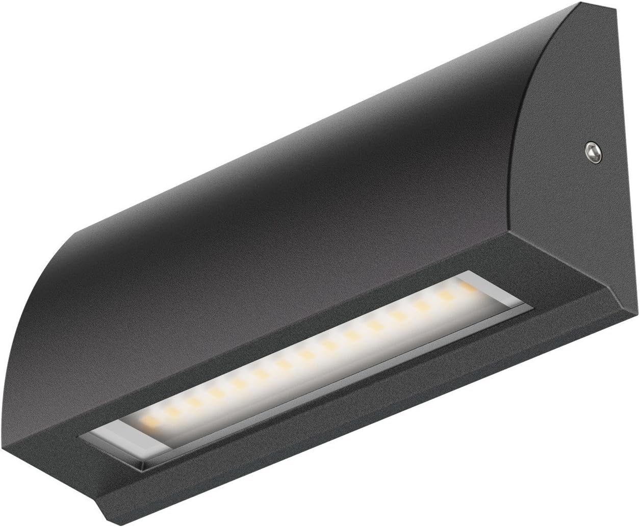 ledscom.de LED wall Light/Staircase Light SEGIN for Outdoors IP54, Flat, Downlight, matt Black, Angular, 3.8 W, 265lm, Warm White