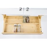 Premium Bamboo Easy Under Mounting Cabinet Spice Storage Rack designed with magnetic closure and locking mechanism