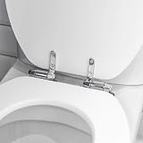 Harbour Housewares Soft Close Toilet Seat White Oval with Chrome Hinges view 7