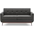 Weture 65" Loveseat Sofa, Mid Century Modern Love Seat Couches for Living Room, Comfy Button Tufted Upholstered Sofa Couch for Bedroom, Solid & Easy to Install Small Couch for Small Spaces, Dark Grey