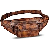 Genuine Leather Fanny Pack for Women and Men Vintage Handmade Leather Waist Bag Sling Bag Backpack Purse Crossbody Bags (Multicolor)