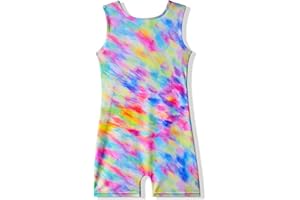 MYQFF Leotards for Girls Gymnastics with Shorts Butterfly Unicorn Mermaid Dance Unitards Biketards Hotpink Black