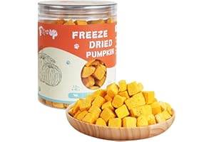 PAWUP Freeze-Dried Pumpkin Treats for Dogs & Cats – High Fiber, Single Ingredient Natural Snacks for Digestion & Gut Health, Healthy Food Toppers, 1.58 oz