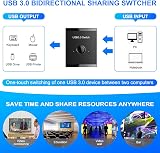 Tsadeer USB 3.0 KVM Switch Hub for 1 PC Sharing Keyboard Mouse Printer Black view 6