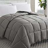 Cosybay Down Alternative Comforter (Dark Grey, Twin) - All Season Soft Quilted Twin Size Bed Comforter - Duvet Insert with Corner Tabs - Winter Summer Warm Fluffy, 64x88 inches