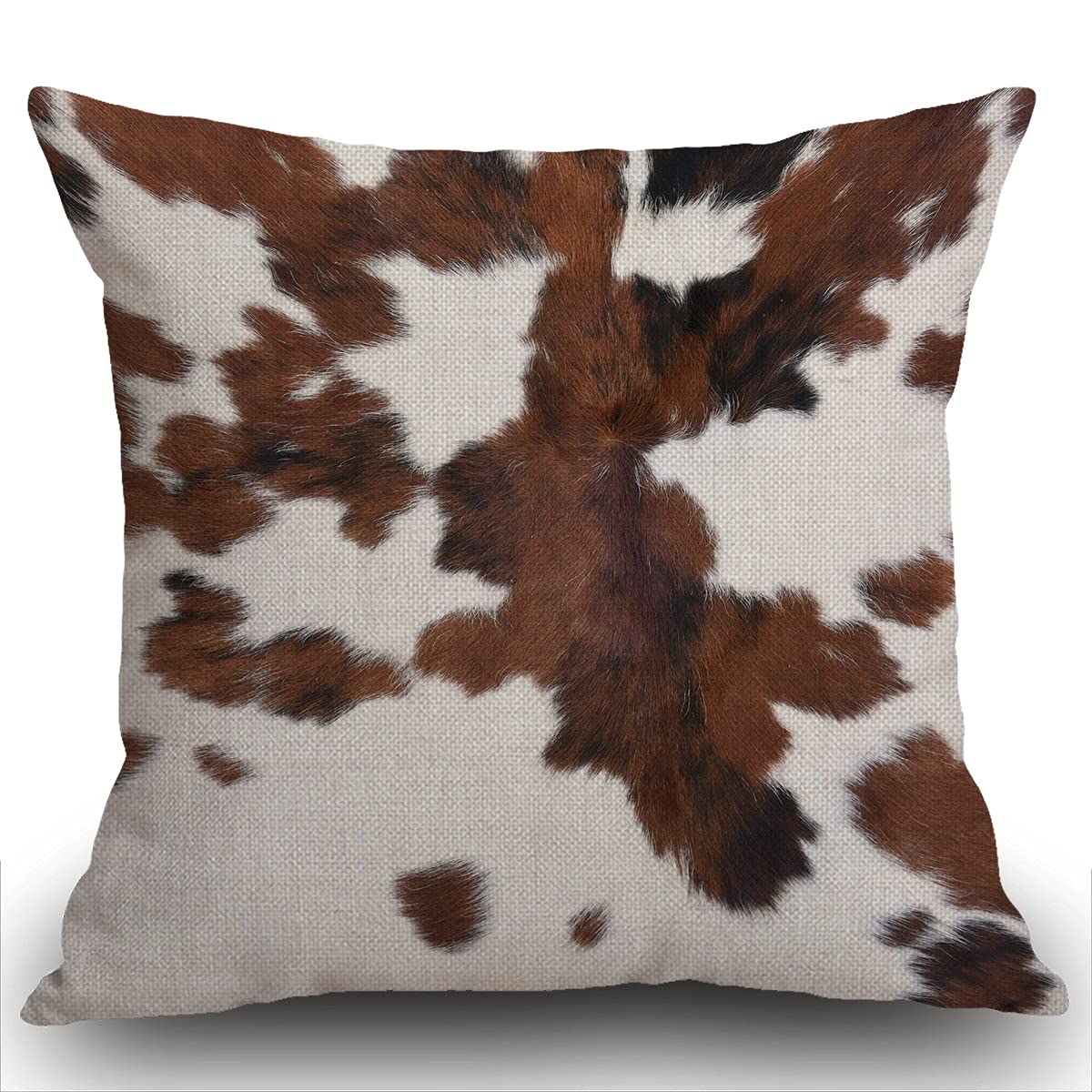 Smooffly Dirty Dot Cushion Covers, Animal fur grunge hair surface rough spots Farmhouse Pattern Cotton Linen Decorative Throw Pillow Covers Pillow Cases for Sofa 18x18 inches 45X45CM