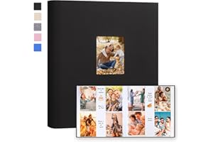 Photo Album 4x6 600 Photos with Writing Space Linen Cover with Front Window Picture Album, 600 Photos 4x6 Photo Album Book fo