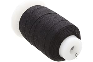 The Beadsmith Pure Silk Cord – Black, Size F (0.348 mm/0.0137”), 140 Yards (420 ft), 1/2-Ounce Spool