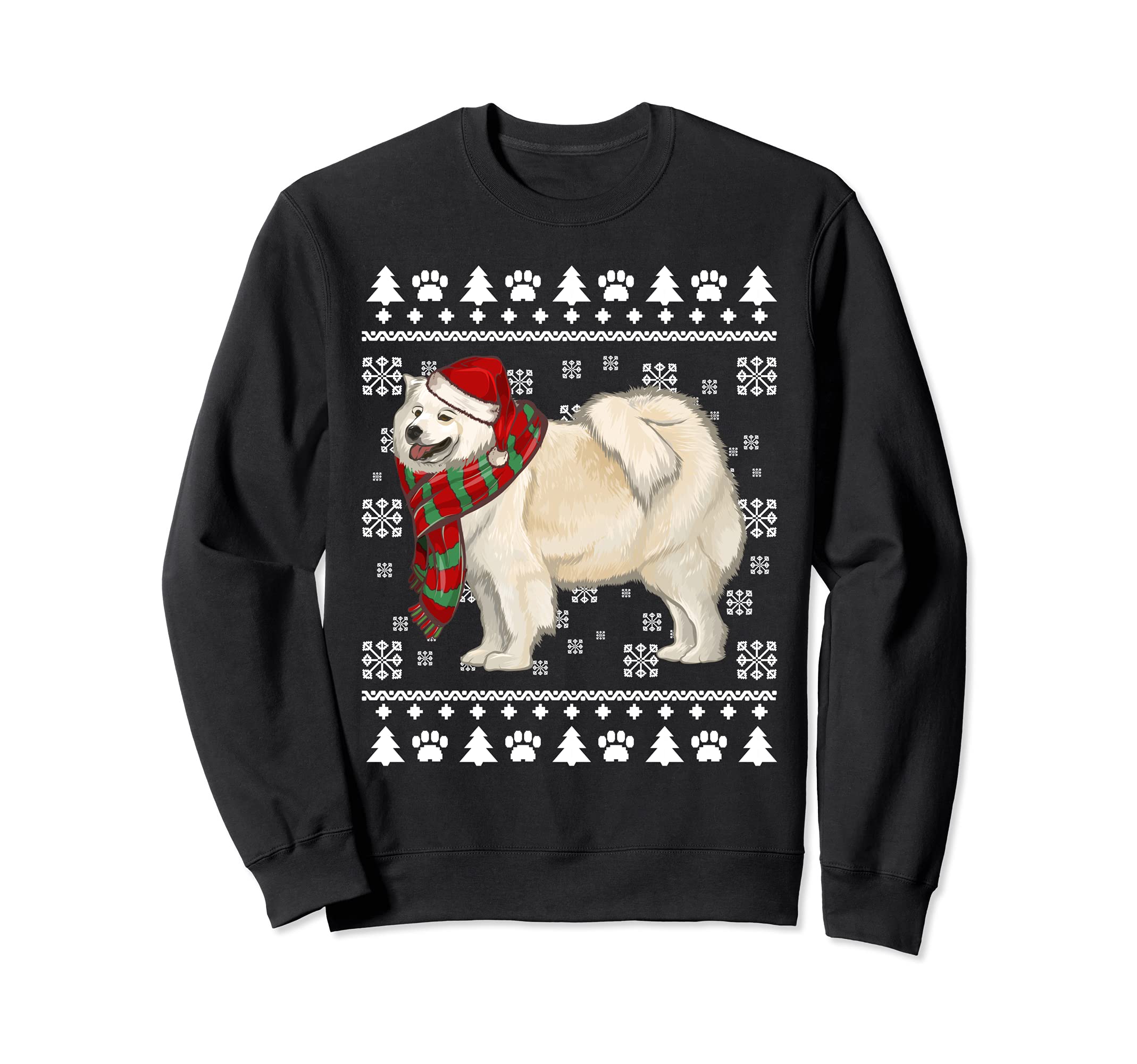 Samoyed Dog Santa Hat Xmas Ugly Christmas Sweatshirt