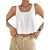 Womens Sexy Crop Tops Loose Fit Cropped Tank Tops for Teen Girls
