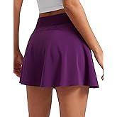 CRZ YOGA High Waisted Flowy Tennis Skirts for Women - Mini Lined Pickleball Casual A Line Skorts with Pockets