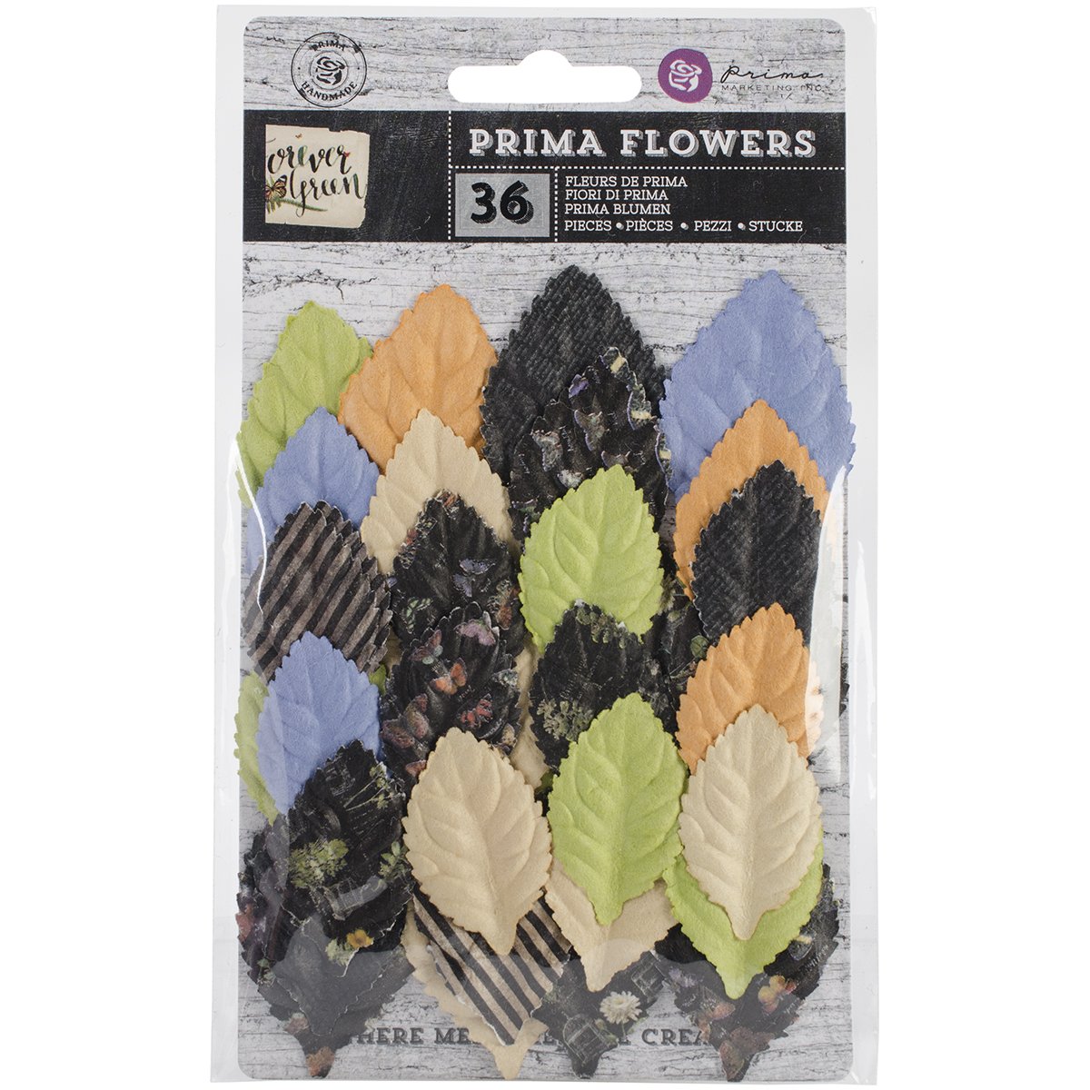 Prima Marketing Forever Green Leaves-Paper Vegetation 1.5 2.25-inch, 3, Multi-Color