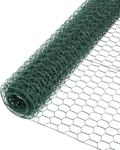 Suregreen Green PVC Coated Chicken Wire Mesh Roll 600mm x 10m 50mm Holes
