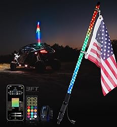Xprite 1PC 3FT Spiral RGBW LED Whip Light with