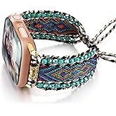 HARAVAL Boho Braided Band Compatible with Apple Watch Band 38mm 40mm 41mm 42mm 44mm 45mm 46mm 49mm Women, Woven Friendship Bracelet Handmade Beaded Adjustable Strap for iWatch Band SE 3 Ultra 2 3 Series 11 10 9 8 7 6 5 4 3 2 1