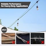 TooTaci Outdoor String Light Hanging Kit 30M Black PVC Coated Cable view 4