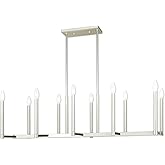 Livex Lighting 40259-35 Alpine 10 Light PN Linear Chandelier, 16" x 16" x 48.5", Polished Nickel