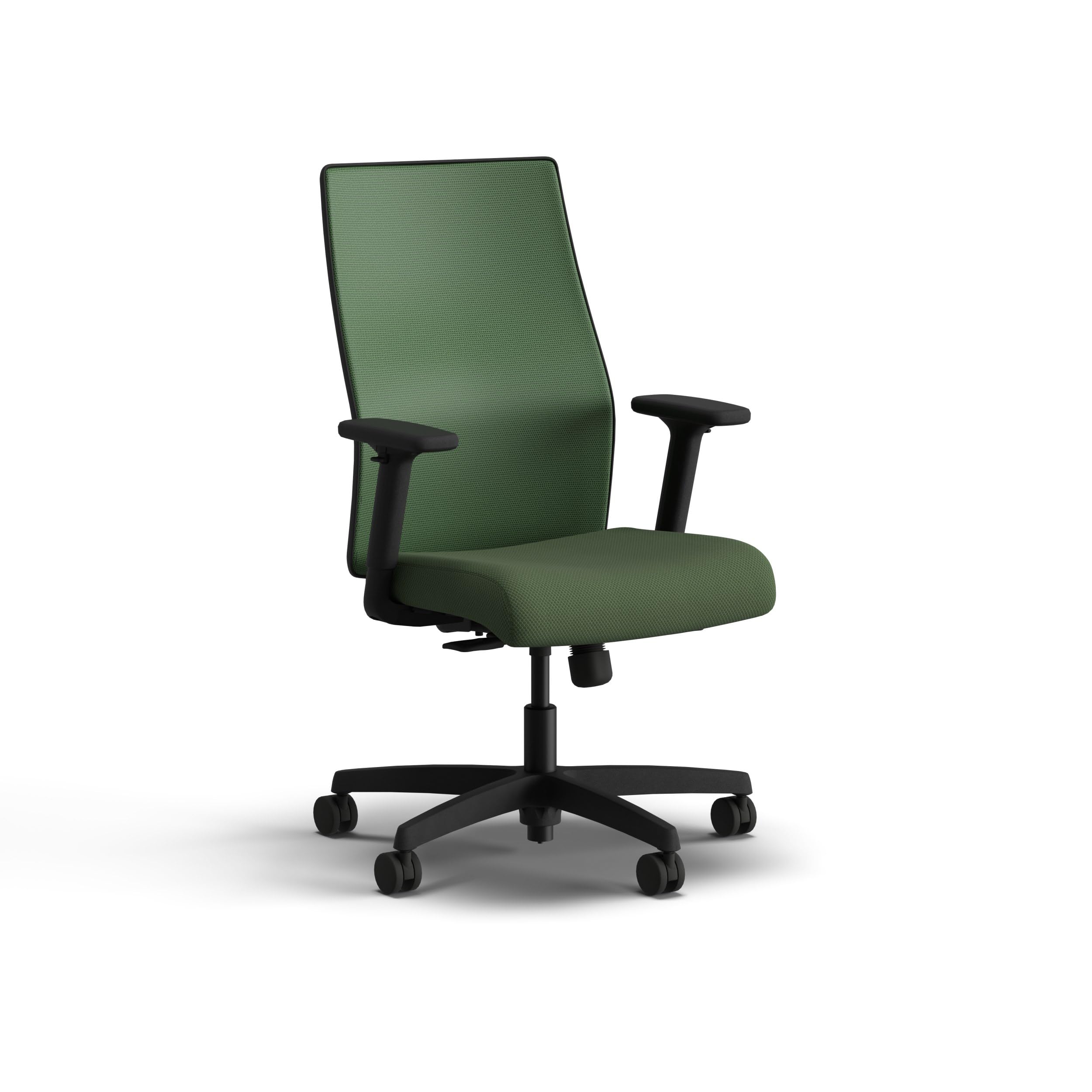 Photo 1 of HON Ignition 2.0 Mid Back Task Chair, Spectrum Mesh, Standard Synchro-Tilt Control, Office Chair with Lumbar Support, Height and Width Adjustable Arms, Black Frame, Leaf