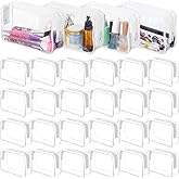 Molain 24 Pack Clear Makeup Bag, Waterproof Toiletry Bags, PVC Makeup Bags for Women, Organizer Case with Zipper for Travel Bathroom(Transparent)