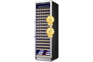 Velieta Upgraded 190 Bottles Wine Cooler Refrigerator,24 Inch Wide Wine Fridge with Professional Temperature Control System, Freestanding or Built-in installation, Quiet Operation