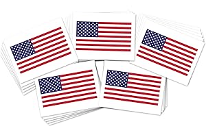FashionTats American Flag Temporary Tattoos | Pack of 25 | JULY 4th - Labor Day - Memorial Day - Olympics - Soccer | Skin Safe | MADE IN THE USA | Removable