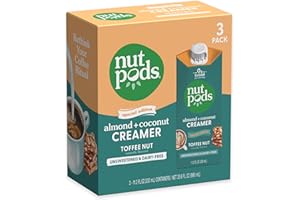 nutpods Toffee Nut Coffee Creamer - Unsweetened Non Dairy Creamer Made from Almonds and Coconuts - Keto Creamer, Whole30, Gluten Free, Non-GMO, Vegan, Sugar Free, Kosher (3-Pack)