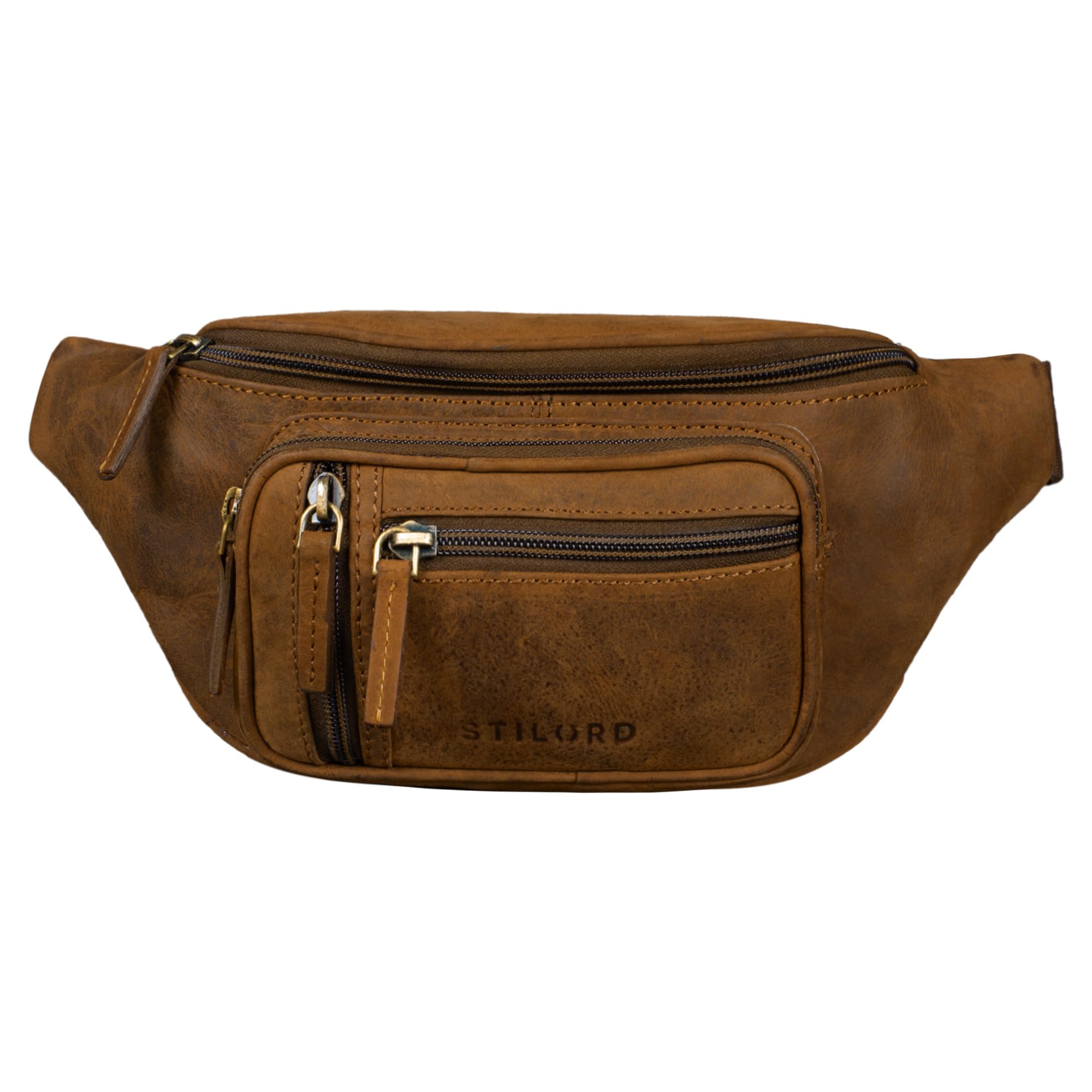 STILORD 'Greg' Belly Bag Leather Brown Vintage Hip Bag Men Ladies Belt Bags for Sports Festival Mobile Phone Doggy Bag Fanny Pack Genuine Leather, Colour:Veleta - Brown โ image 1