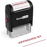 ExcelMark Approved by - Self-Inking Rubber Stamp - A1539 Red Ink