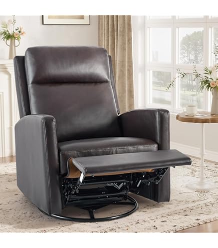 Amazon.com: COLAMY Leather Recliner Chair for Adults, Swivel