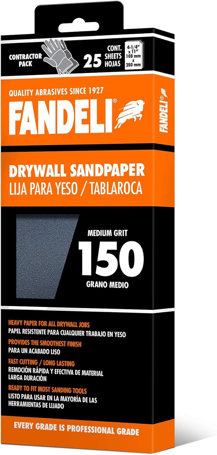 Fandeli 36574 150 Grit Drywall Sandpaper Sheets 4 1 4 X 11 25 Sheet Sheets Amazon Canada