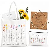 TUZELIYA Christian Gifts for Women, Cross Bracelet &amp; Bible Bags for Women Inspirational Gifts, 3 Pcs Faith Spiritual Christian Basket for Mom Sister Best Friend Coworker