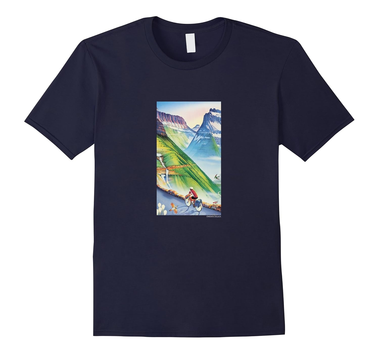 Going To The Sun Road T-Shirt Glacier Park Monte Dolack-Rose