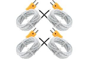 4pcs 3 Meter K Type Mini-Connector Thermocouple Temperature Probe, K Type Thermocouple Wire,Temperature Sensing Line Measure 