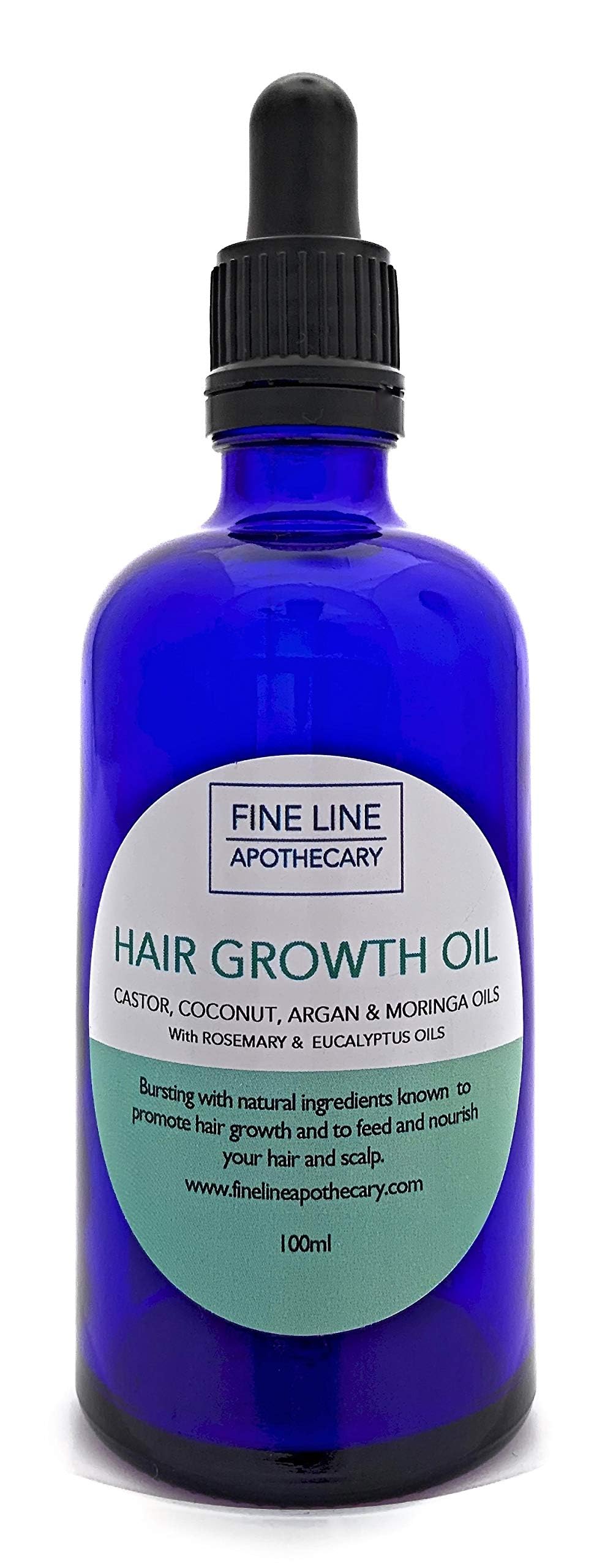 Fine Line Apothecary 100% Natural Hair Oil – Artisan Restorative Blend with Rosemary, Castor, Argan & Moringa – Nurtures Dry Hair & Supports Scalp Vitality – 100ml