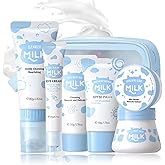 Milk Skincare Set Teen Girls Gifts - Skin Care for Teens 10-12 - Skin Care Set Moisturizing - Skin Care Routine Kit for Women - Skincare for Girls 10-12 - with Eye&Face Cream,Sunscreen (7PCS, Milk)