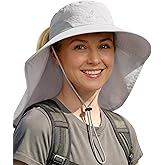 Camptrace Sun Hats for Women Men UPF 50+ UV Protection Wide Brim Hiking Fishing Hat with Neck Flap