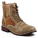 Metrocharm MET525-10 Men's Lace Up Cap Toe Military Combat Work Desert Ankle Boots (11, Brown)