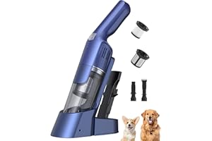 HawKam Handheld Vacuum Cordless, 24KPA Powerful Car Vacuum, Rechargeable, Charging Dock, Ergonomic Handle, 2-in-1 Crevice Tool, 1.8lb Portable Vacuum Cleaner with 2-Speed for Car, Home, Blue