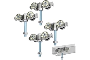 OZHOMY 4 Wheel Trolley Assembly Heavy Duty Silent Roller with M10 Bolt & 3 Nuts for 1-5/8" Wide and Taller Strut Channel –4 P