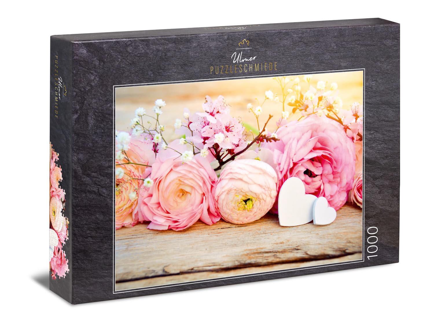 Ulmer Puzzleschmiede - Puzzle "Garden Roses" - 1000 pieces jigsaw puzzle - Bouquet with festive garden roses