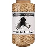 Jupean Waxed Thread, 150m /164Yards Khaki Leather Sewing Thread, Hand Stitching Threads for Hand Sewing, Bookbinding, and Beginners Leather Craft DIY
