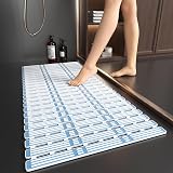 XIYUNTE Bath Mat 90x40cm Non Slip Cut to Size Anti Mould Blue
