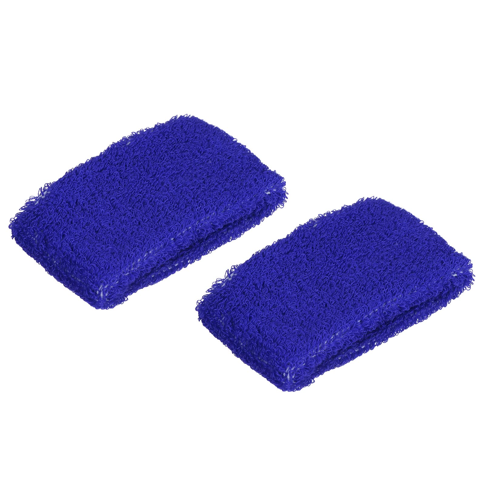 PATIKIL Sports Wristbands 8x5cm, 2 Pack Cotton Terry Cloth Absorbent Sweatband for Tennis Basketball Working Out Athletic Running, Dark Blue