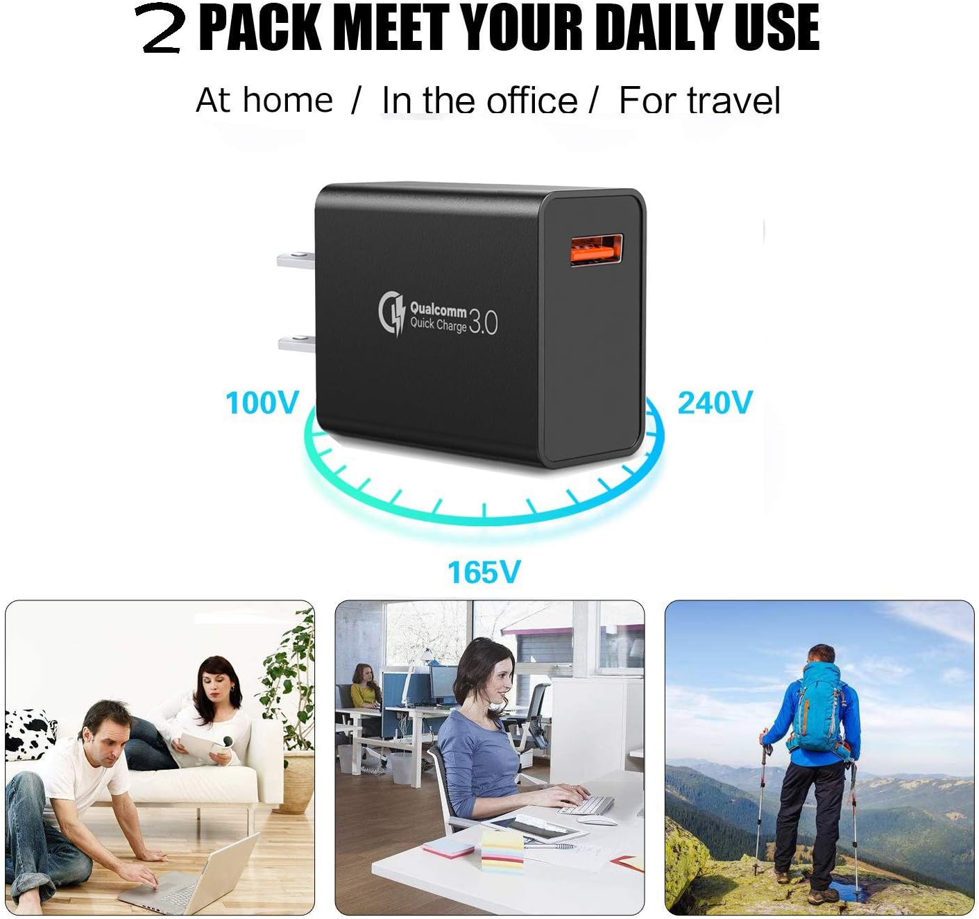 Quick Charge 3.0,USB Type-C Cable with Adaptive Fast Wall Charger Compatible for Samsung Galaxy S8 S8 Plus S9 S9 Plus,LG G6 G5 V30 V20, Google Pixel 2 Nexus 5X 6p: Home Audio & Theater