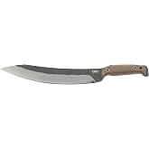 CRKT Mah-Chete Outdoor &amp; Survival Fixed Blade Knife with Sheath, Gray, 3100 | 12" Drop Point Blade, 1075 Carbon Steel Steel Blade, Walnut Handle, Woven Nylon Sheath, Lanyard Hole