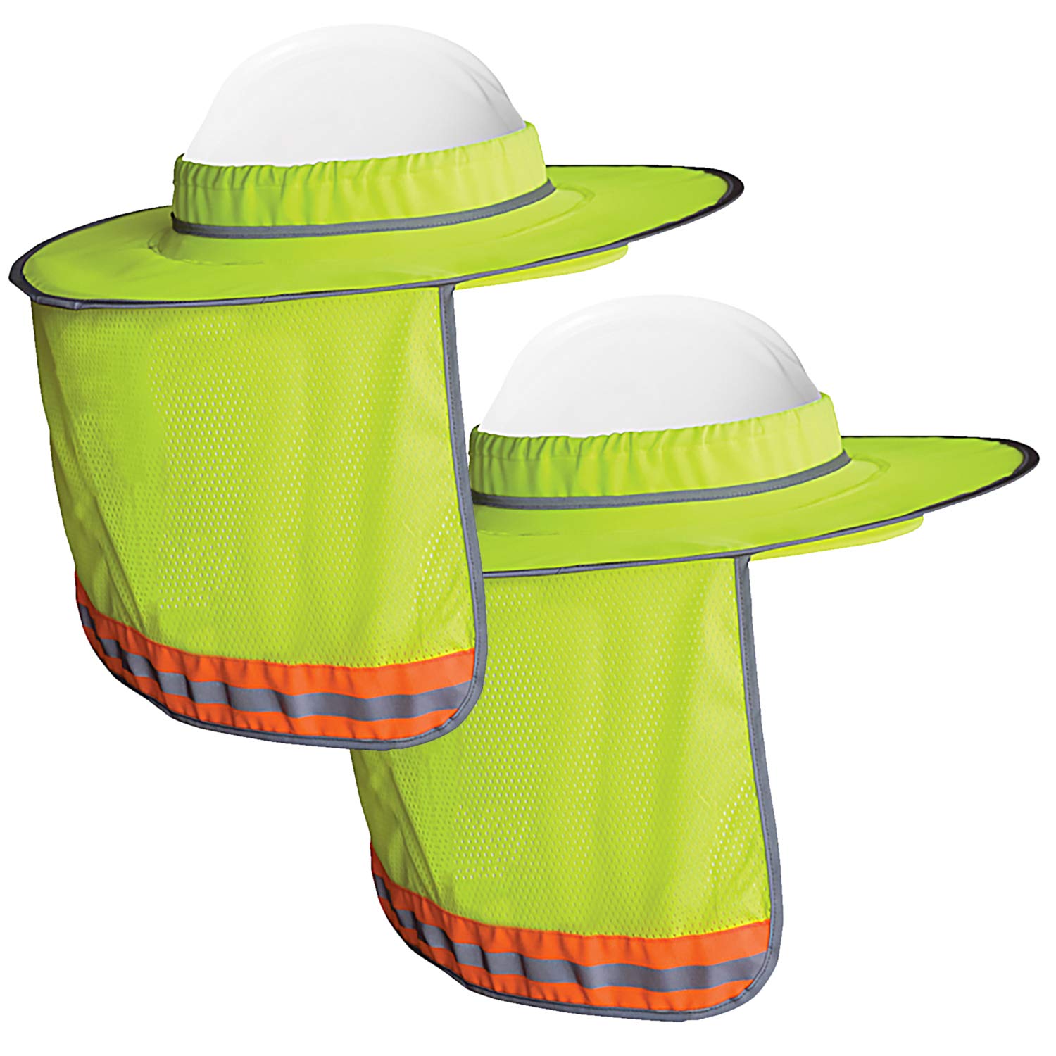 Photo 1 of Wolf High-Visibility Orange Reflective Full-Brim Hard Hat Mesh Sun Visor Neck Shade