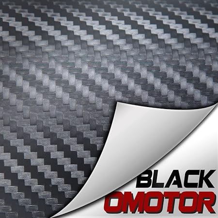 Amazon Co Jp Omotor 3dカーボンファイバービニール車シートブラック色変更ステッカー色合いビニールフィルムラップステッカー車トリムアクセサリー 10ft X 5ft ブラック Om A W F 車 バイク