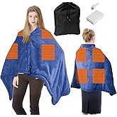 KADORVA Heated Blanket Battery Operated, Portable Electric Wearable Blanket with 10000mAh Power Bank, Fast Heating Cordless Heated Throw Shawl for Camping, Travel, Outdoor, 3 Heat Settings